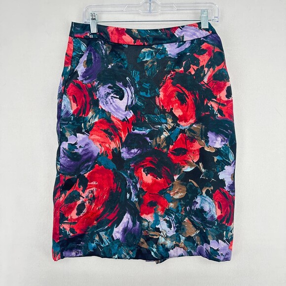Jaclyn Smith Skirt Women Size 10 Multicolor A-Line Floral Lightweight 100 Pol... - Picture 2 of 12